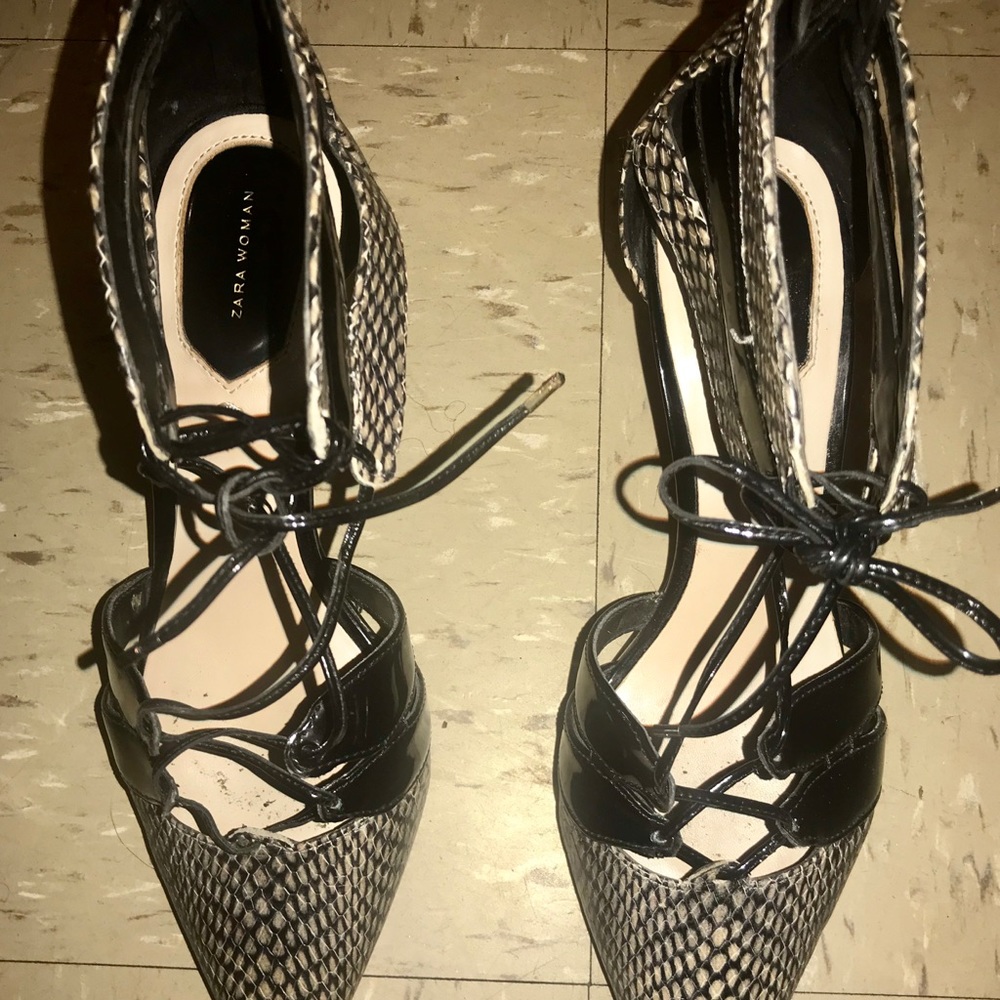Zara snake skinned heels